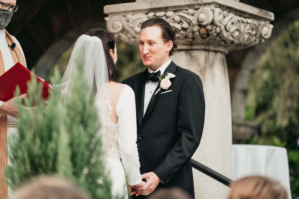 Luxury wedding at Rhodes Hall in Atlanta - bride and groom in front of the castle
