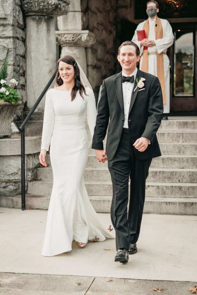 Luxury wedding at Rhodes Hall in Atlanta - bride and groom in front of the castle
