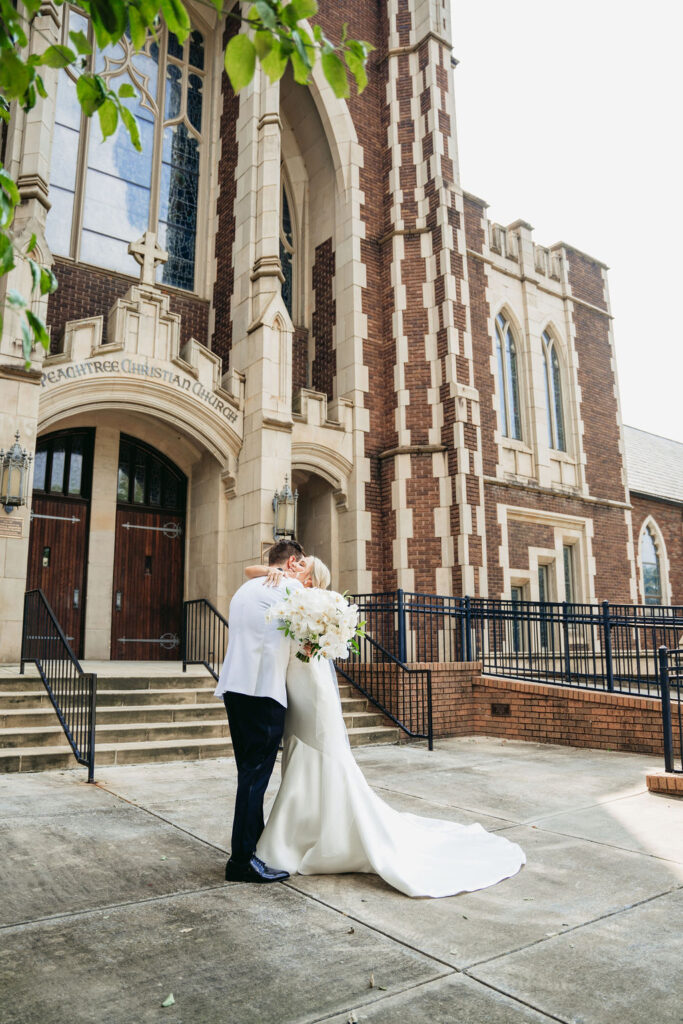 Ashley and Shane’s emotional first look before their Piedmont Garden Tent wedding