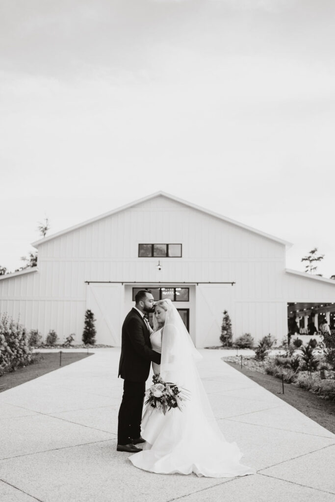 Elegant outdoor ceremony at White Oaks Farm in Myrtle Beach, surrounded by lush greenery and rustic charm