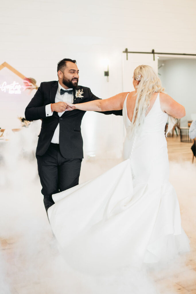 Elegant outdoor ceremony at White Oaks Farm in Myrtle Beach, surrounded by lush greenery and rustic charm