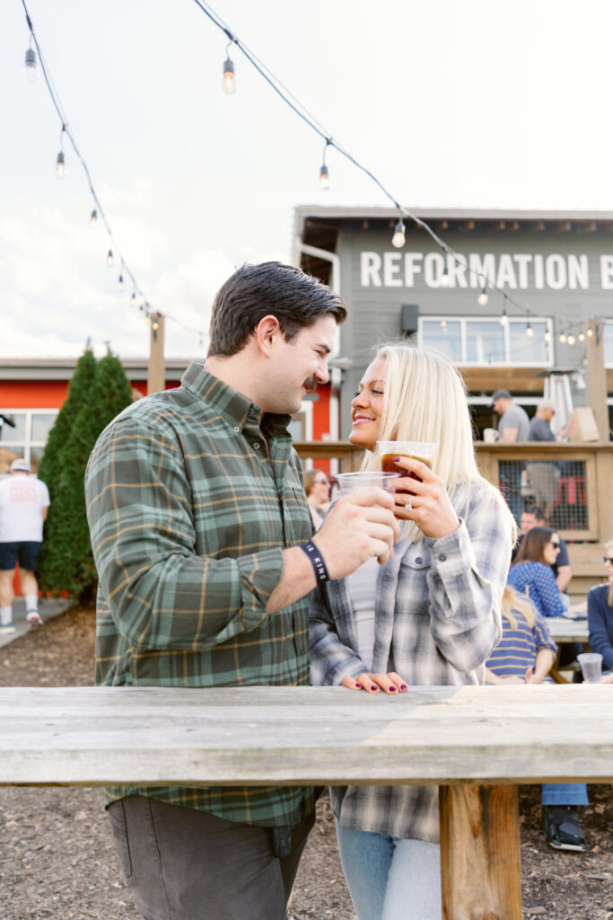 reformation brewery woodstock engagement session