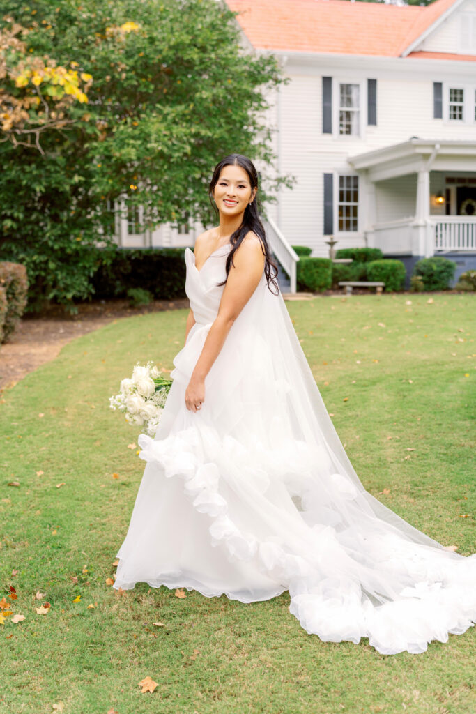Bride and groom exchanging vows during their wedding day timeline for stress-free photos in Georgia.