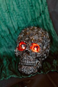 Moody fall bouquet with deep florals and candles | LGBTQ+ wedding inspiration Georgia