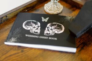 Moody fall bouquet with deep florals and candles | LGBTQ+ wedding inspiration Georgia