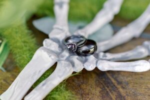 Moody fall bouquet with deep florals and candles | LGBTQ+ wedding inspiration Georgia