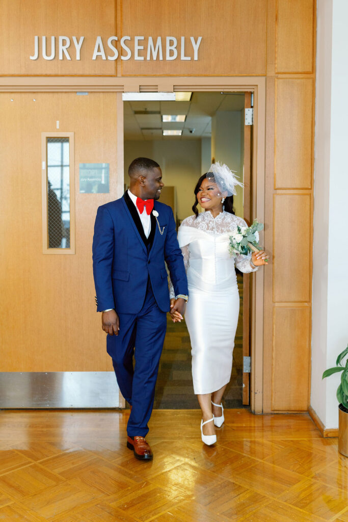 Couple portrait at Gwinnett Historic Courthouse wedding