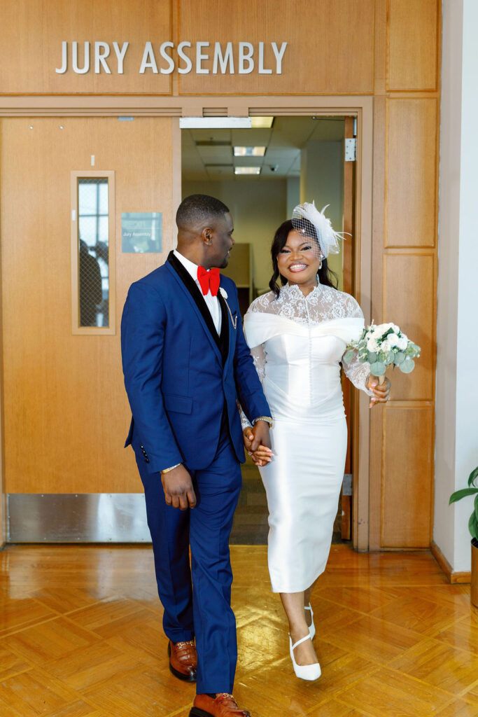 Couple portrait at Gwinnett Historic Courthouse wedding