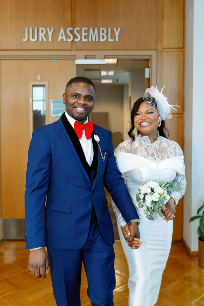 Couple portrait at Gwinnett Historic Courthouse wedding