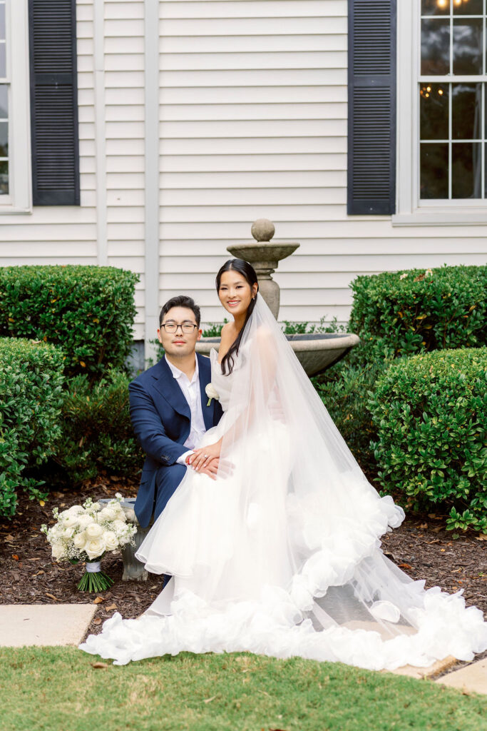 bride and groom portraits at Payne Corley House Duluth GA Atlanta wedding photographer
