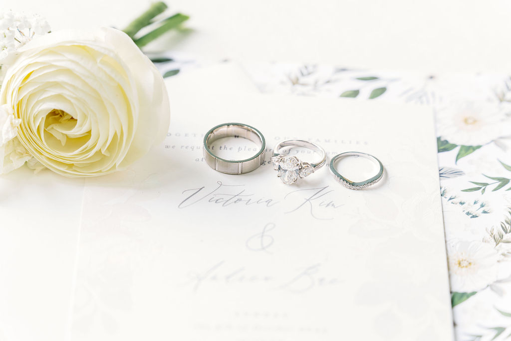 wedding band and engagement ring detail Payne Corley House wedding Atlanta