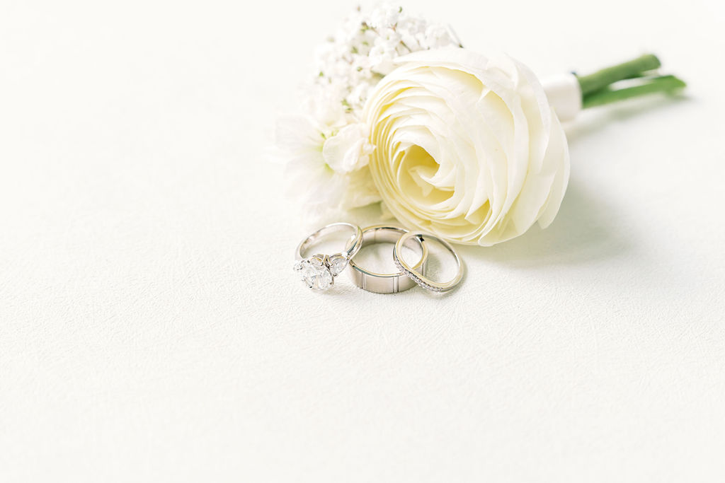 wedding band and engagement ring detail Payne Corley House wedding Atlanta