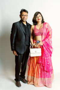 Luxury photobooth setup in Atlanta with white backdrop and studio lighting