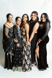 Vibrant South Asian wedding guest portrait at Atlanta luxury photobooth