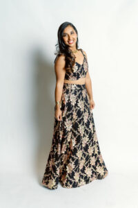 Vibrant South Asian wedding guest portrait at Atlanta luxury photobooth