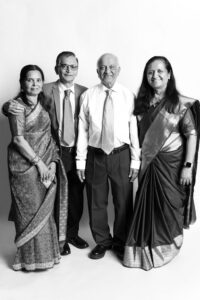 Elegant black and white photobooth portrait of wedding guests in Atlanta