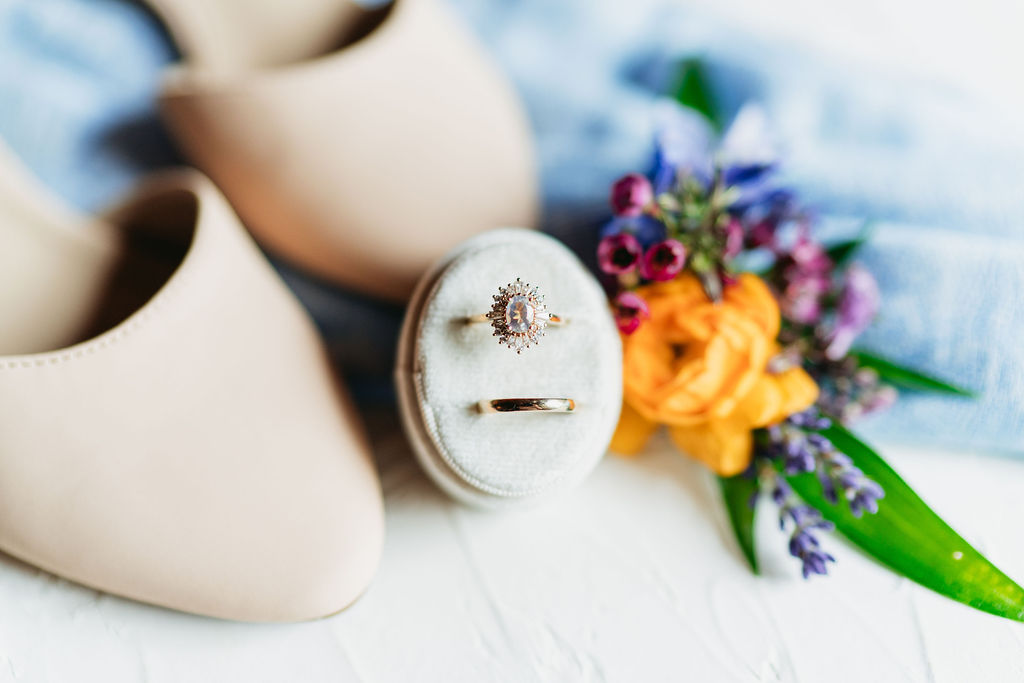 Wildflower bridal bouquet for Glen-Ella Springs Inn garden ceremony
