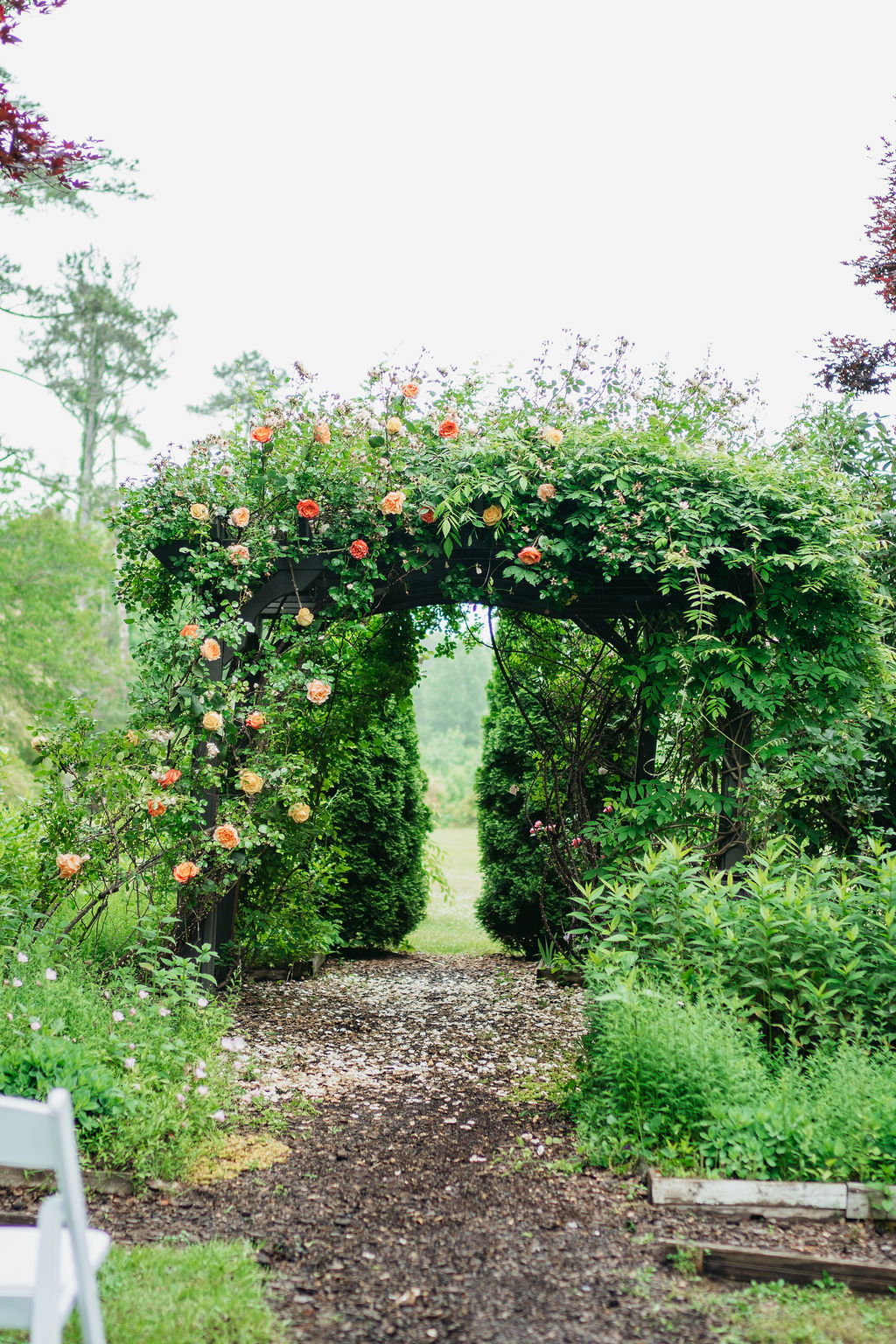 Wildflower bridal bouquet for Glen-Ella Springs Inn garden ceremony